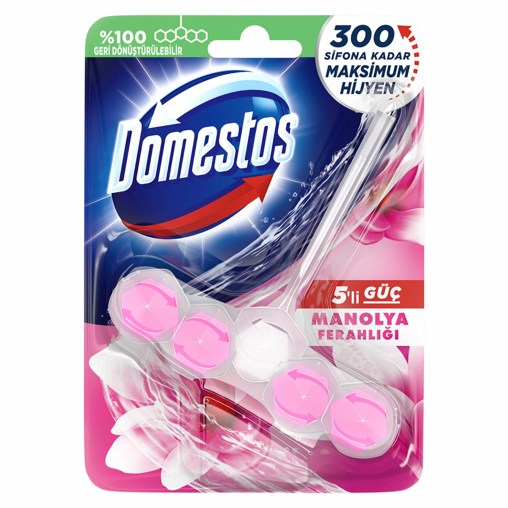 DOMESTOS WC BLOK 5'Lİ GÜÇ MANOLYA FERAHLIĞI 50G 1*9