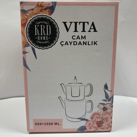 KRD HOME VITA CAM ÇAYDANLIK 1500ML KRD-6316 1*6