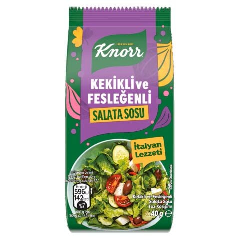 KNORR S. SALATA SOS KEKİKLİ VE FESLEĞENLİ 40G İTALYAN 1*14