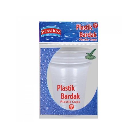 PRATİKON BARDAK 10'LU PLASTİK 180CC 1*50