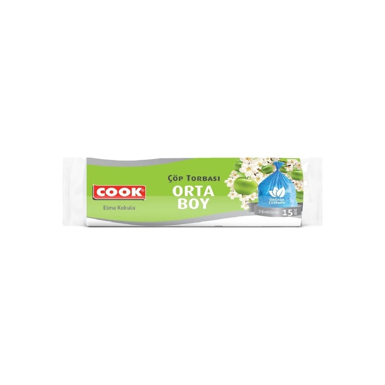 COOK ÇÖP POŞ.KOKULU ELMA 15Lİ ORTA 55X60CM 1*25