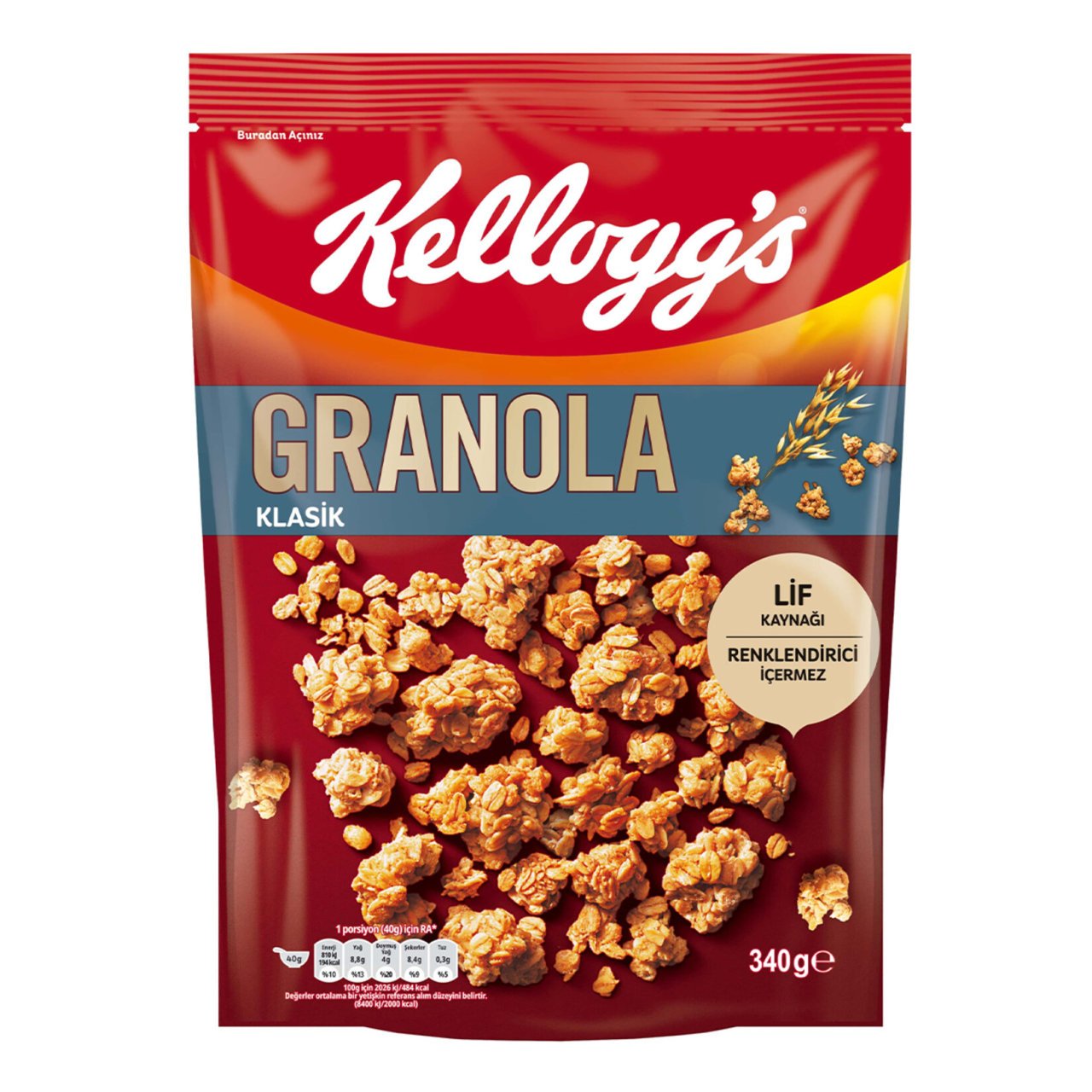 ÜLKER KAHV.KELLOGS GRANOLA KLASİK 340GR 2714-19 1*10