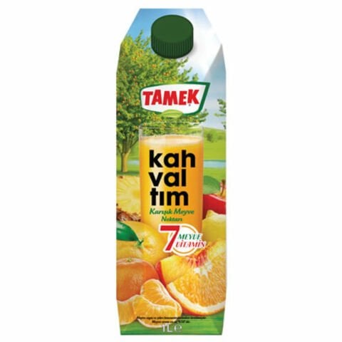 TAMEK MEYVE SUYU 1L.M.KAHVALTIM 7 MEYVE KARIŞIK TETRA 1*12