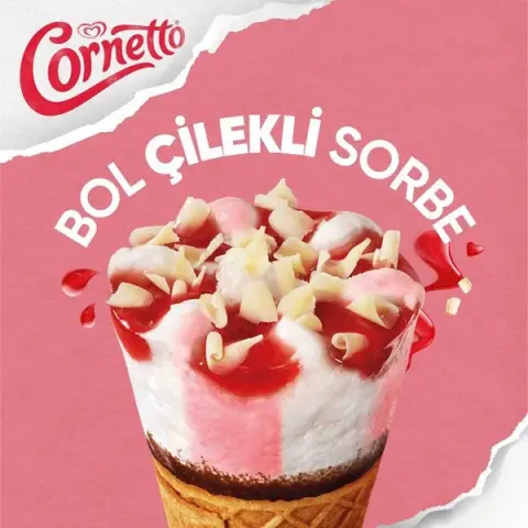 ALGİDA CORNET CLASİCO ÇİLEK&KAYMAK 120ML. 1*12