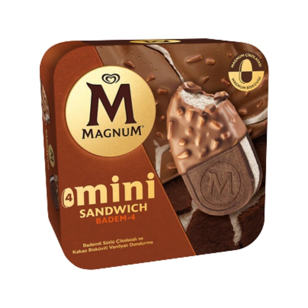 ALGİDA MAGNUM MİNİ 4LÜ SANDW.BADEM 1*4
