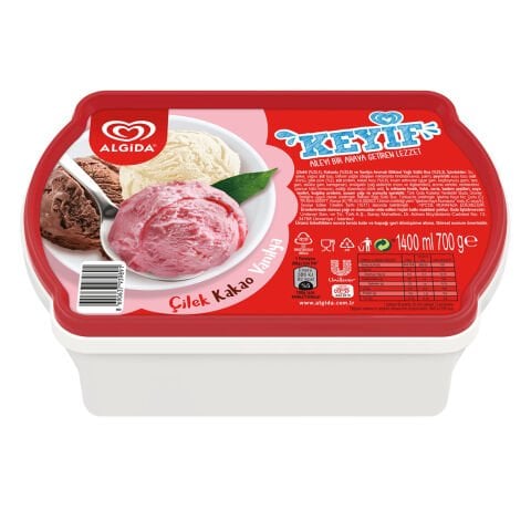 ALGİDA 1400ML KEYİF ÇİLEK&KAKAO&VANİLYA 1*6