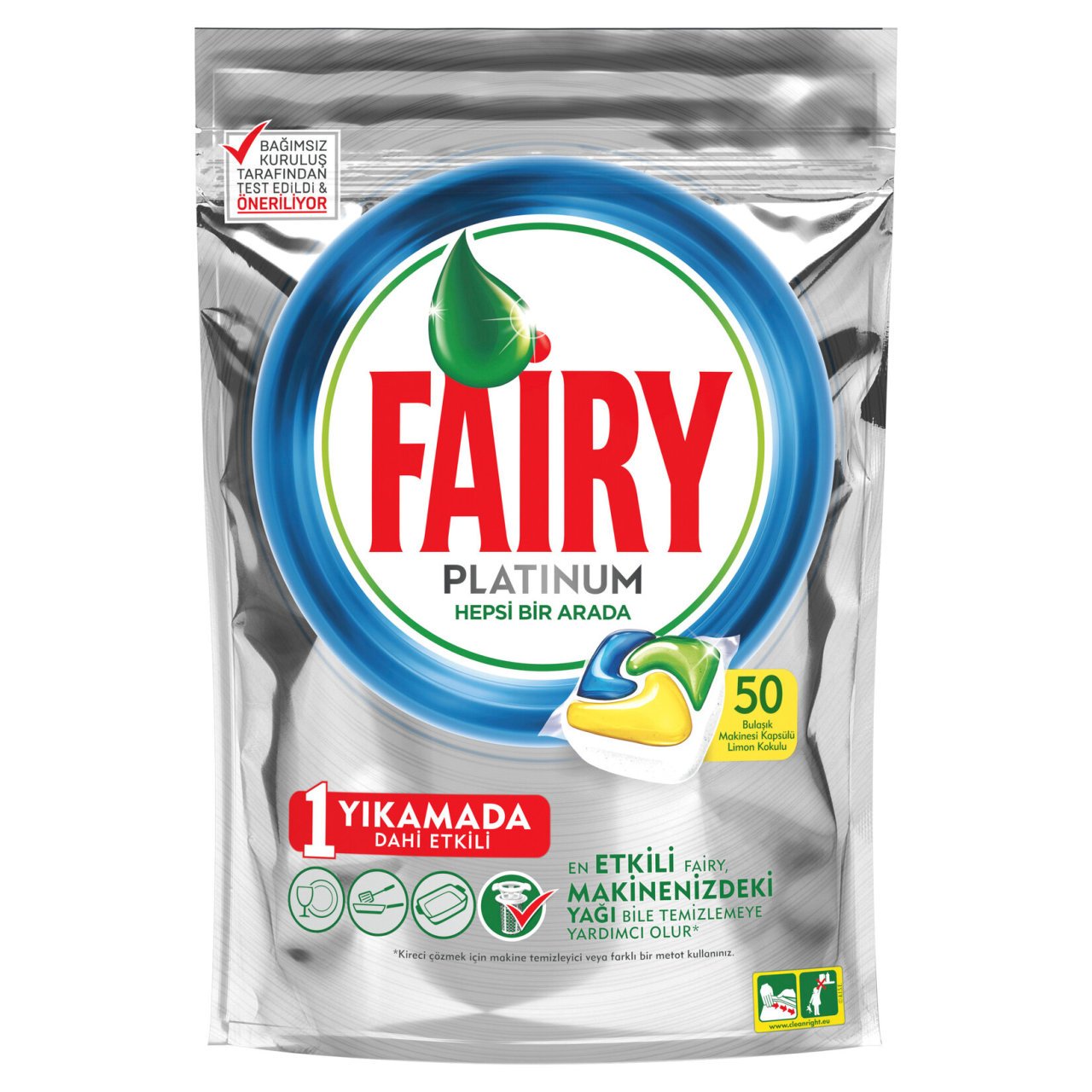 FAİRY KAPS.PLATINUM 50'Lİ SARI LİMON KOKULU 1*4