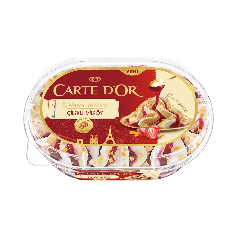 ALGİDA CARTE D'OR SLC.800ML ÇİLEKLİ MİLFÖY 1*6