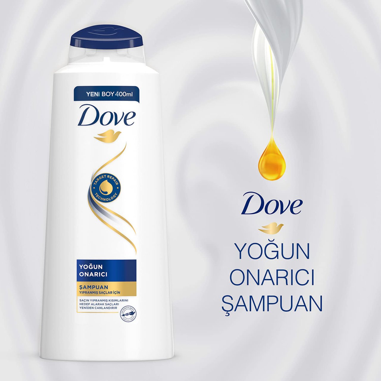 DOVE ŞAMPUAN 400ML YOĞUN ONARICI YIPRANMIŞ SAÇ 1*18