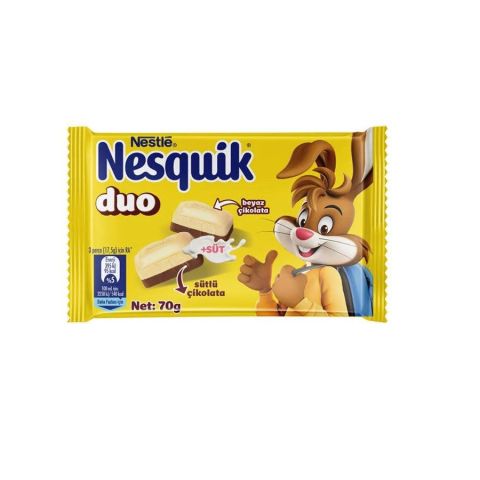 NESQUİK Ç.DUO KARE ÇİKOLATA 70GR 1*6*24