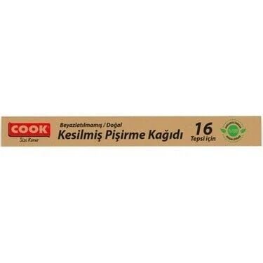 COOK PİŞİRME KAĞIDI DOĞAL BEYAZLATILMAMIŞ KESİLMİŞ 16 TEPSİ 1*24
