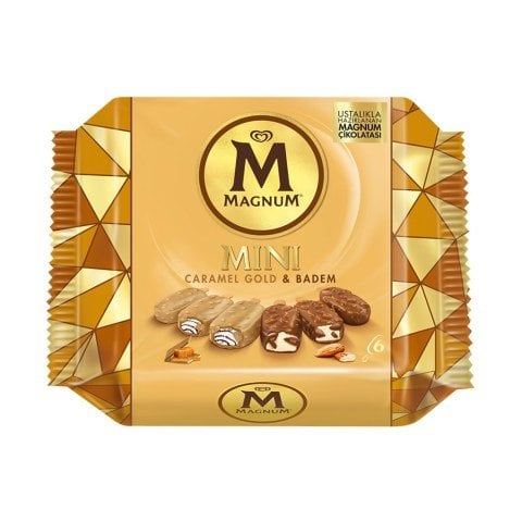 ALGİDA MAGNUM MİNİ 6LI CARAMEL GOLD&BADEM 345ML 1*4
