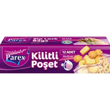 PAREX .KİLİTLİ POŞET 12'Lİ 20*25CM KÜÇÜK 1*24