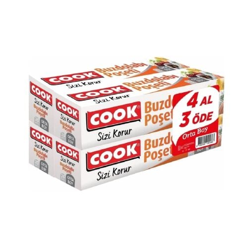 COOK BUZDOLABI POŞETİ 4AL3ÖDE ORTA 20'Lİ 1*24