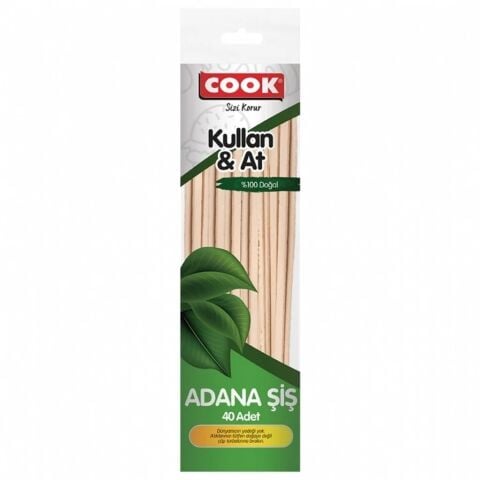 COOK  AHŞAP ADANA ŞİŞ 40LI 25CM  1*20