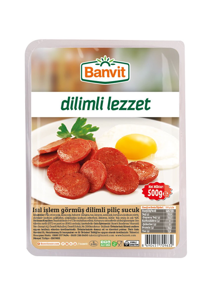 BANVİT SUCUK 500GR DİLİMLİ PİLİÇ 1*16