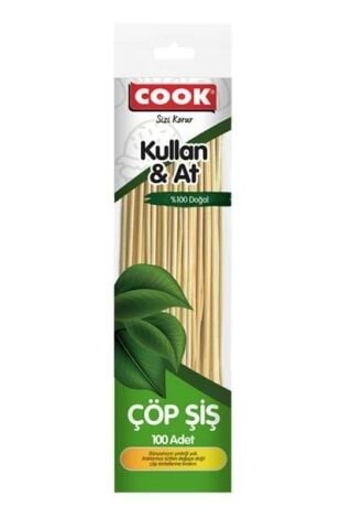 COOK  AHŞAP ÇÖP ŞİŞ 100LÜ 25CM  1*200