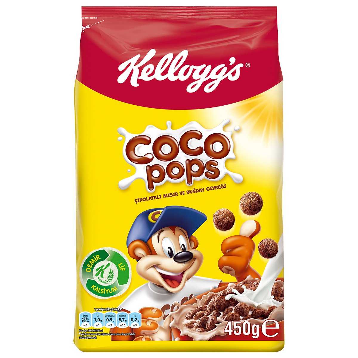 ÜLKER KAHV.KELLOGS COCOPOPS 450GR TOP 2701-10 1*12