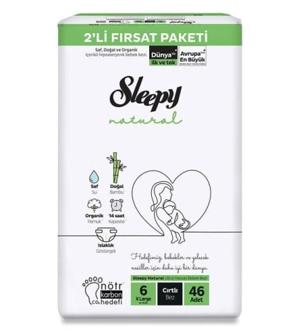 SLEEPY B.FIRSAT 2'Lİ NATURAL 6XLARGE 15-25KG 46'LI CIRTLI 1*3