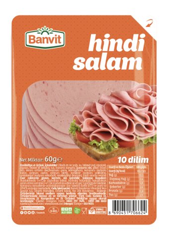 BANVİT SALAM AÇBİTİR HİNDİ 60GR 10 DİLİM 1*18