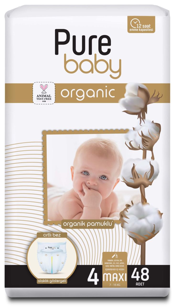 PURE BABY ORG.2'Lİ JUMBO 4MAXİ 48'Lİ 1*4