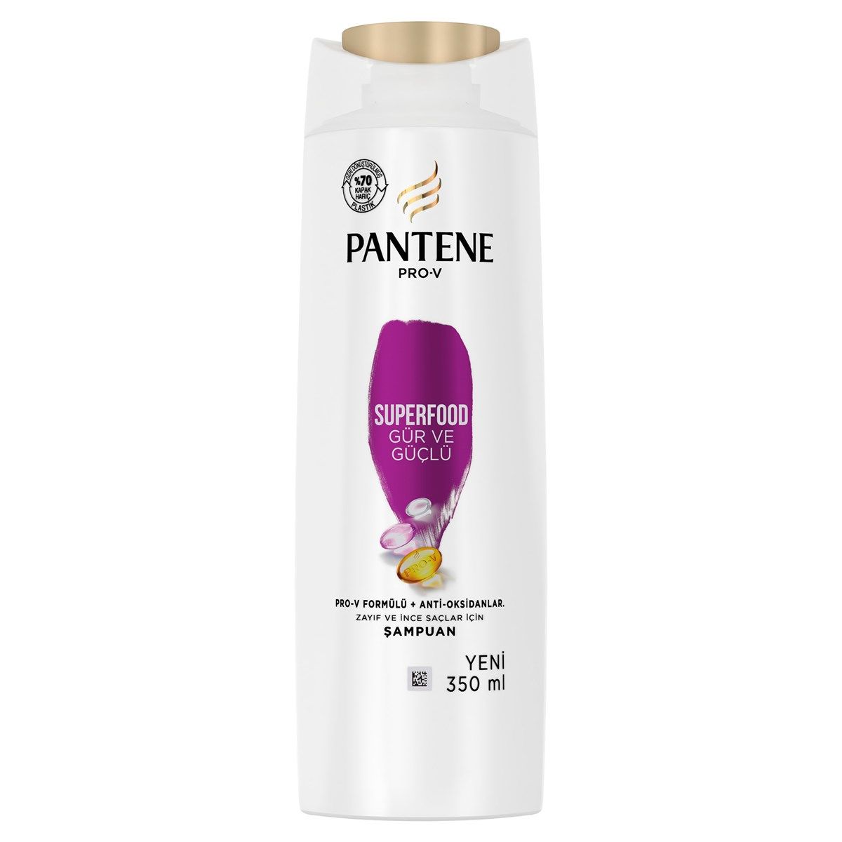 PANTENE ŞAMPUAN 350ML SUPERFOOD GÜR VE GÜÇLÜ ZAYIF VE İNCE SAÇ1*6