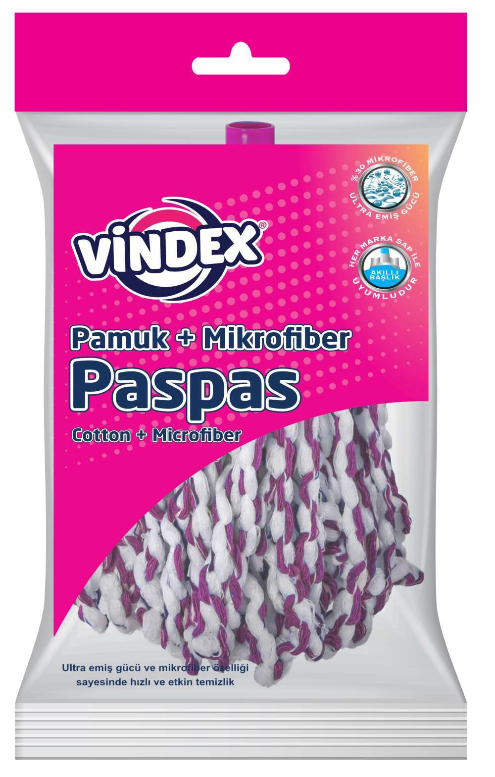 VİNDEX P.MİKROFİBER+PAMUK YED.PASPAS KG-009 1*24
