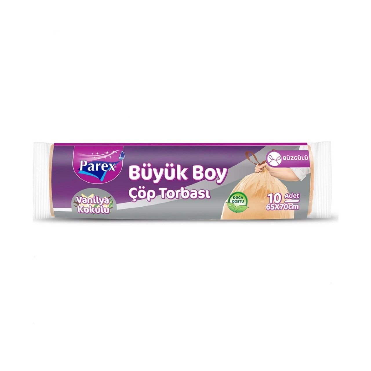 PAREX ÇÖP POŞETİ BÜZG.BÜYÜK 10'LU 65*70CMVANİLYA1*25