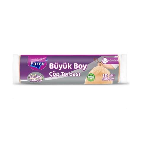 PAREX ÇÖP POŞETİ BÜZG.BÜYÜK 10'LU 65*70CMVANİLYA1*25