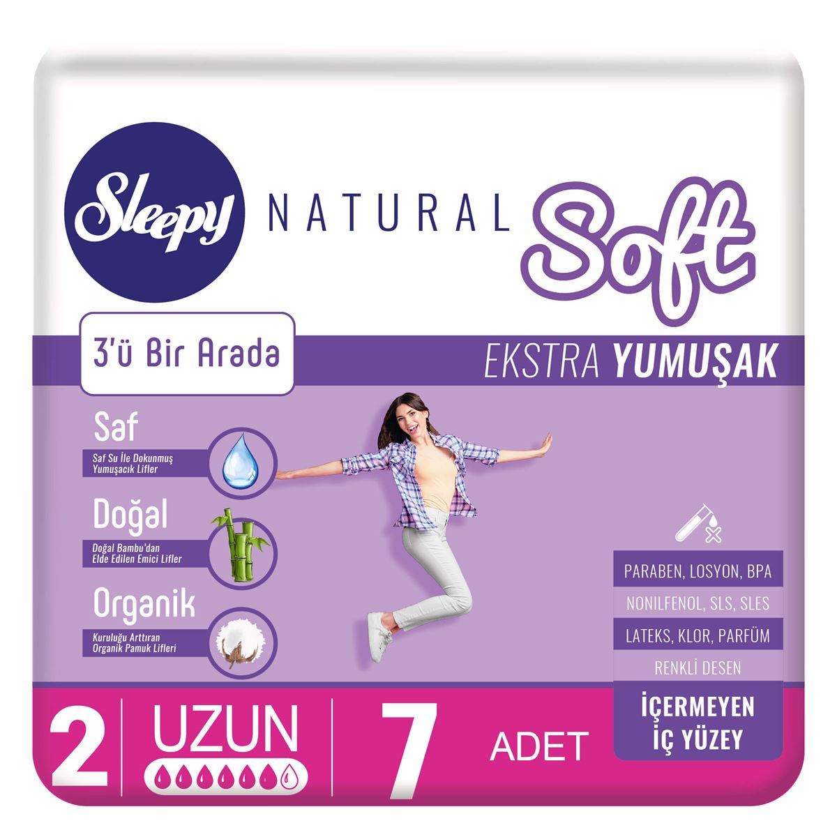 SLEEPY PED TEKLİ NAT.SOFT 2UZUN 7'Lİ 1*24