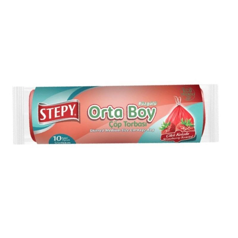 STEPY ÇÖP POŞETİ BZG.ORTA ÇİLEK 15'Lİ 55*60CM 1*25