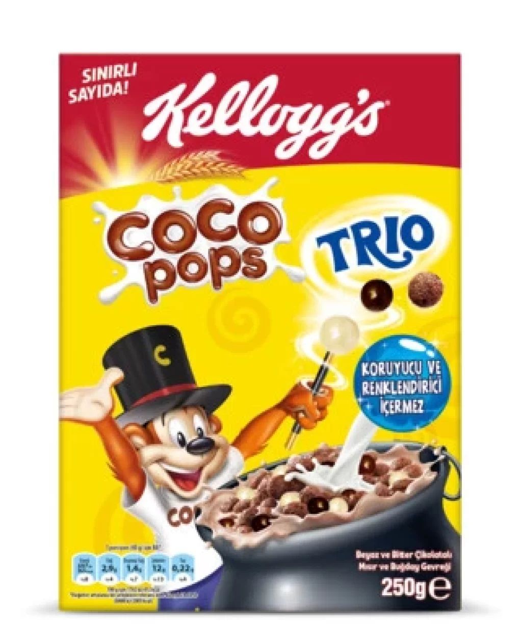 ÜLKER KAHV.KELLOGS COCOPOPS 250GR TRIO 2721-16 1*12