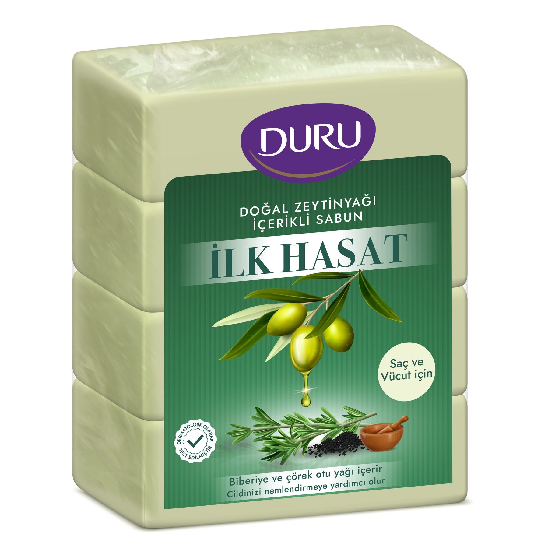 DURU SABUN 4*150G PİRİNA İLK HASAT SABUNU 600G 1*12