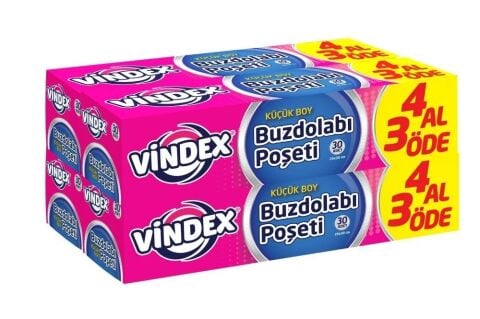 VİNDEX BUZDOLABI POŞETİ 4AL3ÖDE KÜÇÜK 4*30'LU 1*12