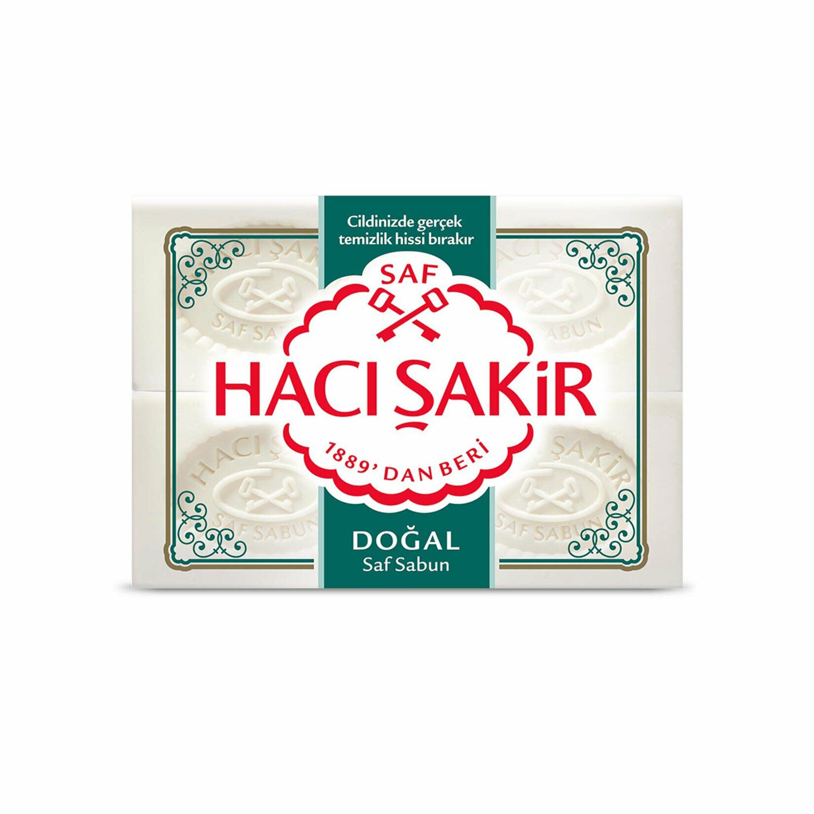 HACI ŞAKİR SABUN 4'LÜ 800G DOĞAL BEYAZ (4*200G) 1*12