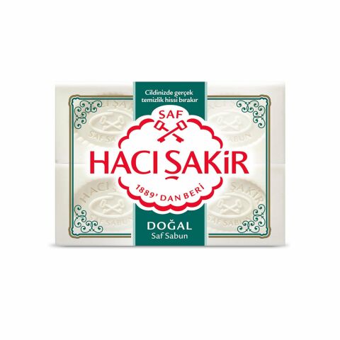 HACI ŞAKİR SABUN 4'LÜ 800G DOĞAL BEYAZ (4*200G) 1*12