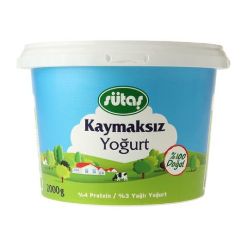 SÜTAŞ YOĞURT 2000GR KAYMAKSIZ KASE 1*4