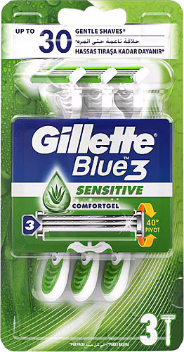 GİLLETTE BLUE III 3'LÜ SENSİTİVE COMFORTGEL 1*12