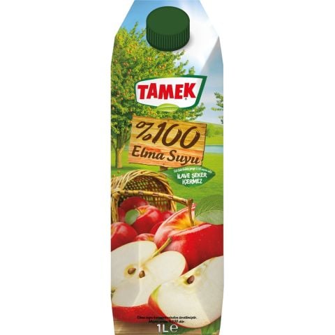 TAMEK MEYVE SUYU 1L.M.%100 ELMA SUYU TETRA 1*12
