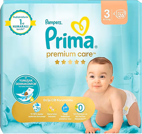 PRİMA İKİZ PREMİUM 3MİDİ 6-10KG 26'LI 1*4