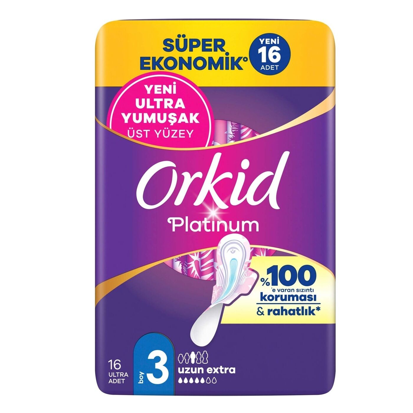 ORKİD PLATİNUM SÜPER EKO 3GECE 16'LI UZUN EKSTRA 1*12
