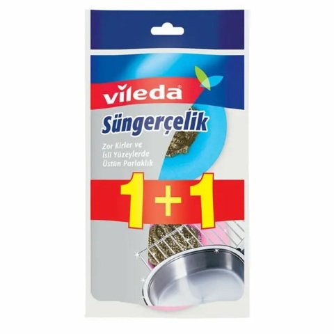 VİLEDA ÇELİK TEL SÜNGERLİ 2'Lİ  1*12