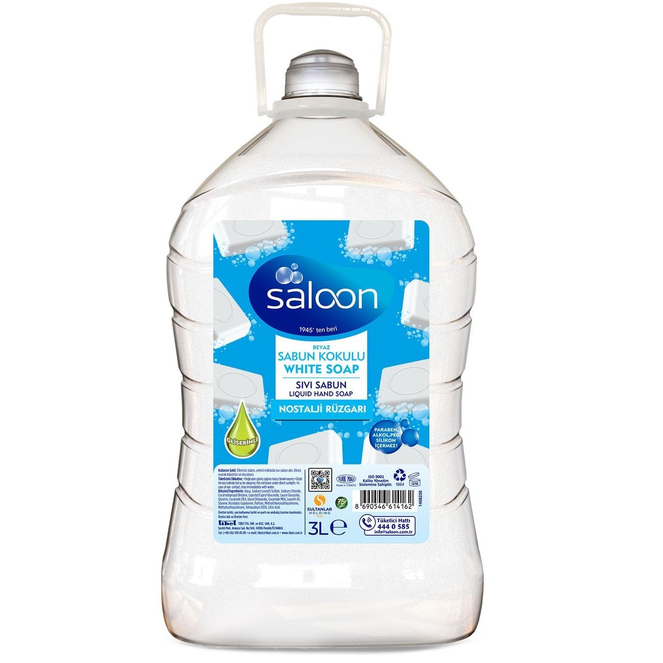 SALOON SIVI SABUN 3L BEYAZ SABUN KOKULU 1*6