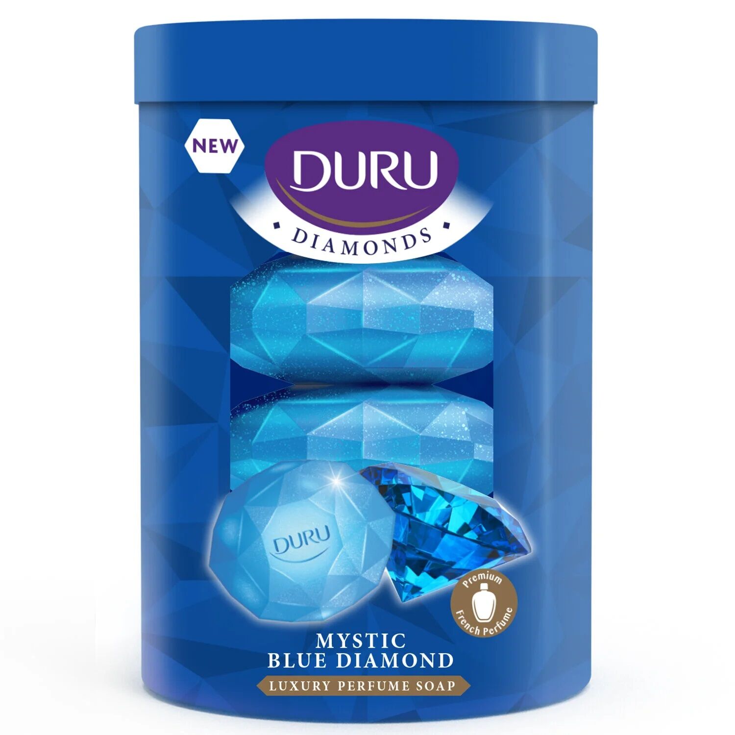 DURU SABUN 4*90G DIAMONDS MİSTİK MAVİ 360G PVC 1*16