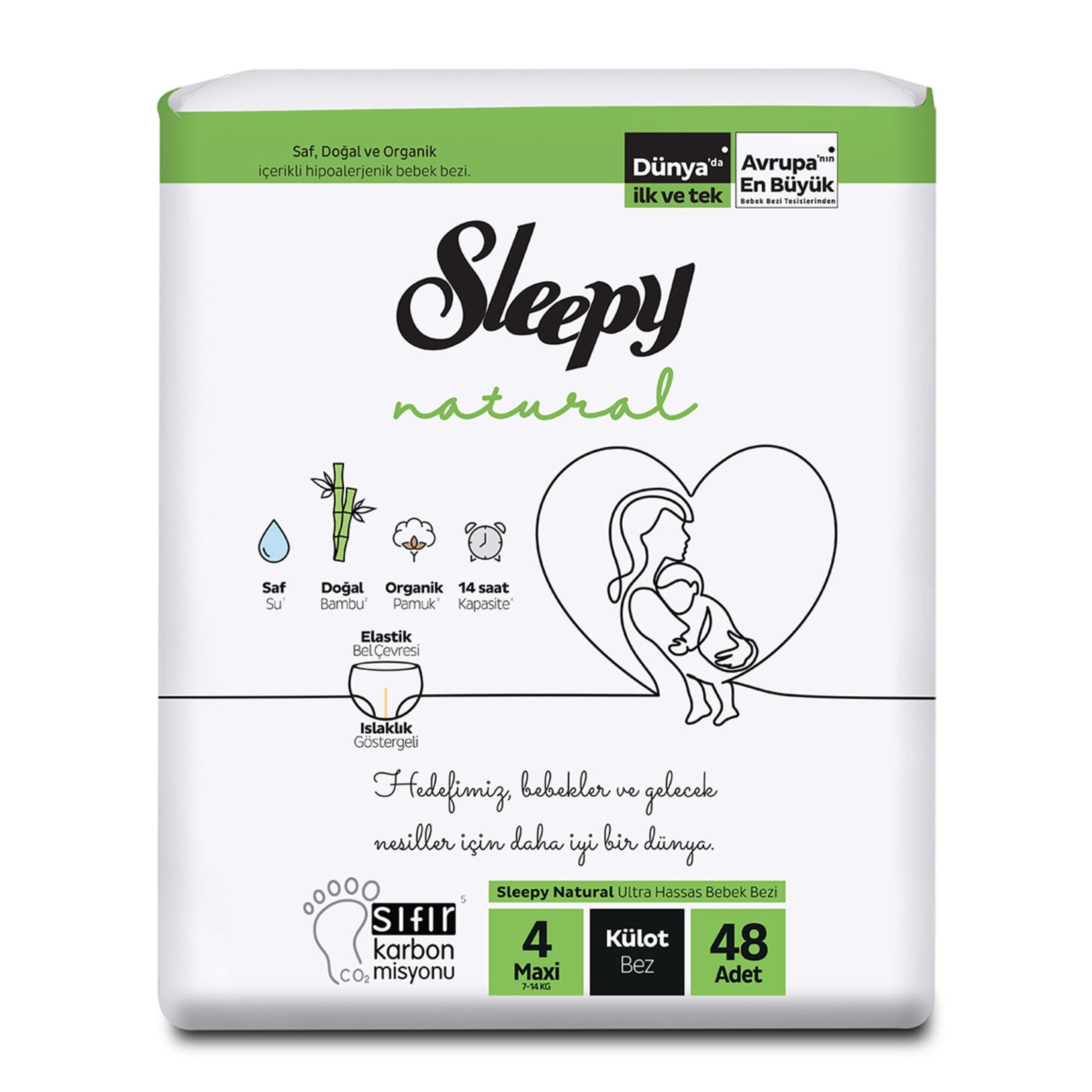 SLEEPYXXXX KÜLOT BEZ NAT.2'Lİ 4MAXİ 48'Lİ 7-14KG 1*4