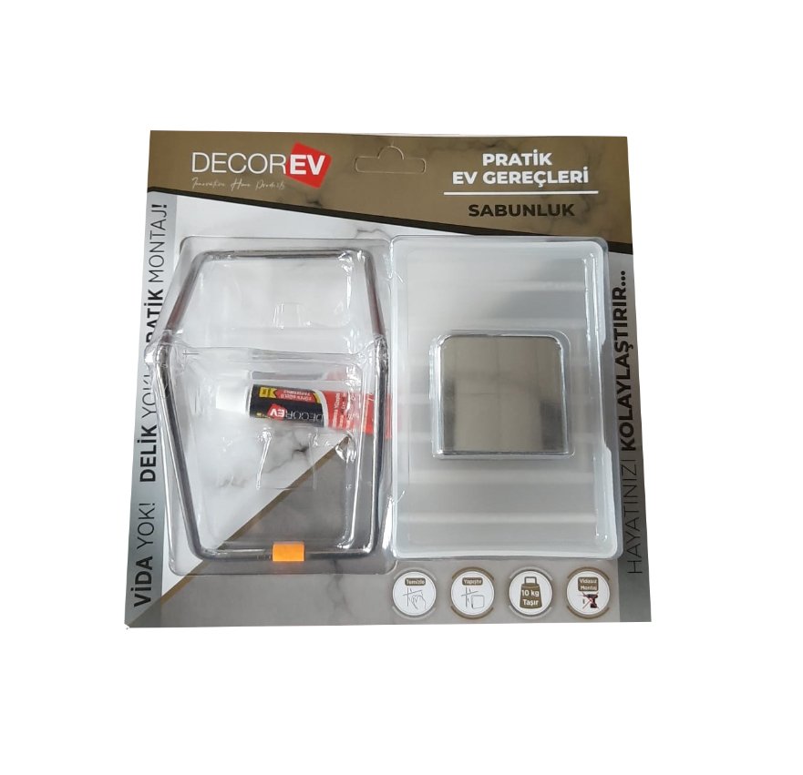 DECOREV METAL SABUNLUK PL.HAZNE KROM DC-4784 1*24
