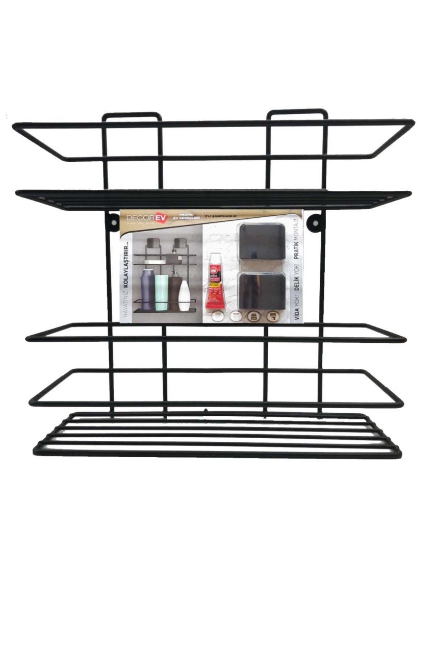 DECOREV METAL ŞAMPUANLIK 2KATLI SİYAH DC-5021 1*12