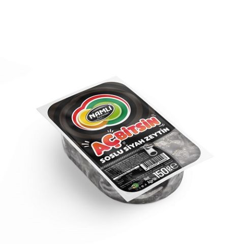 NAMLI SİYAH ZEYTİN BAHARATLI 150GR 1*24