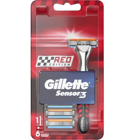 GİLLETTE SENSOR3 MAKİNE+ 6YEDEK RED EDİTİON 1*10