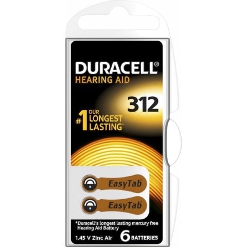 PİL DURACELL 1,45V 6'LI İŞİTME 312 ZİNC AİR 1*10